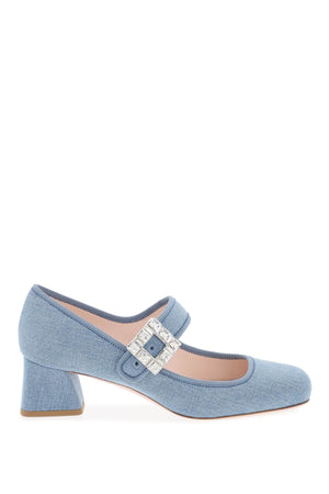 ROGER VIVIER Blue Denim Mary Jane Pumps for Women