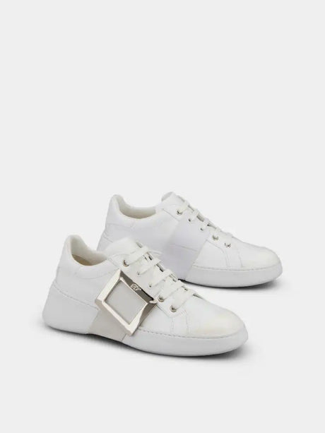 ROGER VIVIER Chic White Leather Skate Sneakers