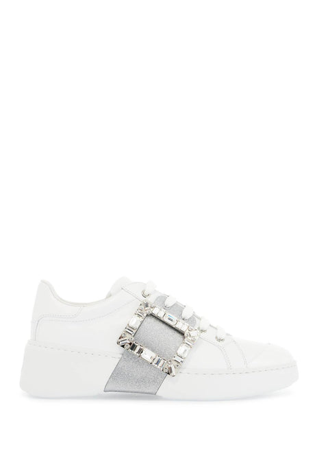 ROGER VIVIER Viv Skate Sneaker with Rhinestone Buckles