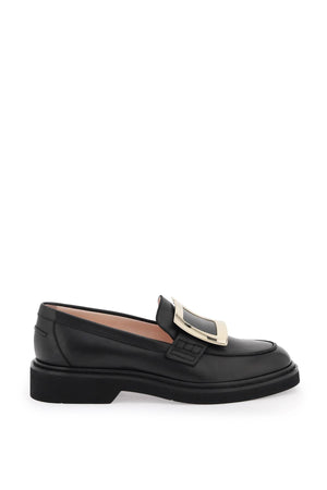 ROGER VIVIER Elegant Mini Buckle Leather Loafers - Heel 3.5cm