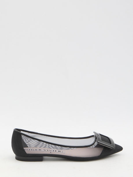 ROGER VIVIER Elegant Ballerina Flats with Branded Buckle - Heel Height 0.5cm