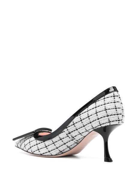 ROGER VIVIER Mid Sculpted Heel Pumps with Decorative Buckle Detail