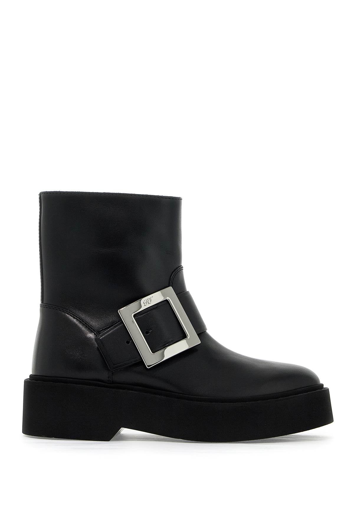 ROGER VIVIER High Ranger Leather Biker Booties