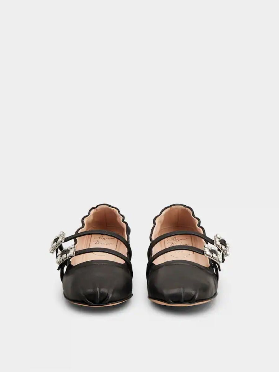 ROGER VIVIER Elegant Black Leather Mary Janes