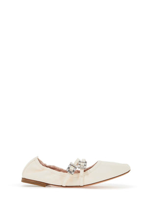 ROGER VIVIER Elegant Nappa Leather Ballet Flats with Crystal Accents