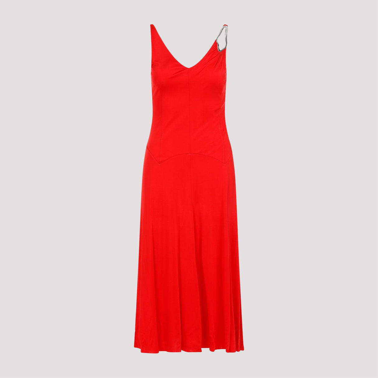 Đầm Midi Phong Cách Elegance Màu Đỏ Tươi Cho Nữ - Bộ Sưu Tập Mùa Xuân Hè 2024