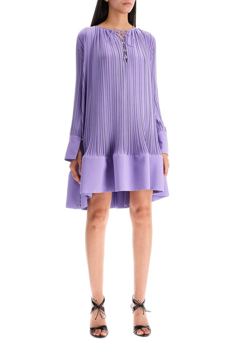 LANVIN Elegant Asymmetrical Mini Dress with Pleated Ruffles