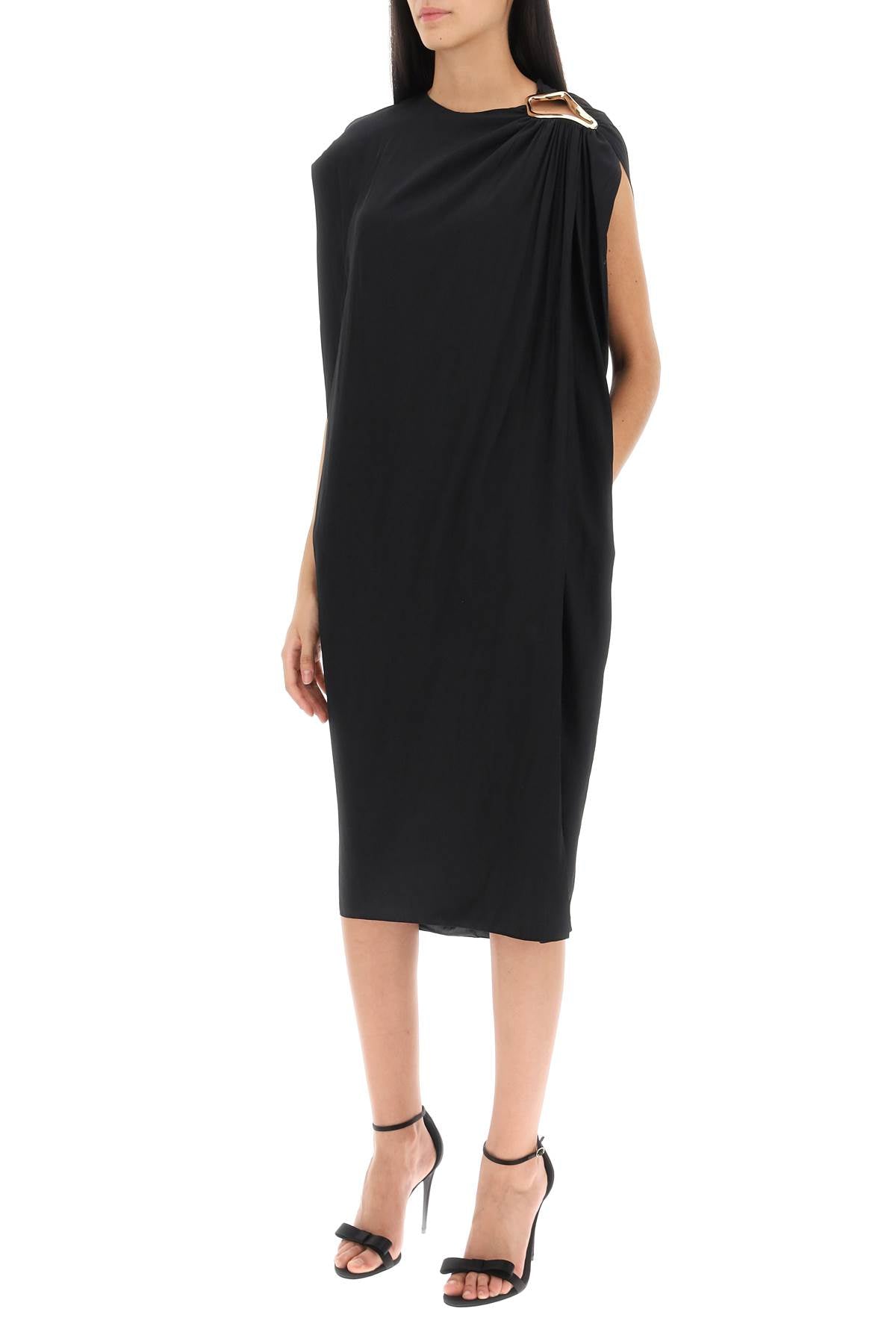 LANVIN Draped Midi Dress - Sleeveless Fit