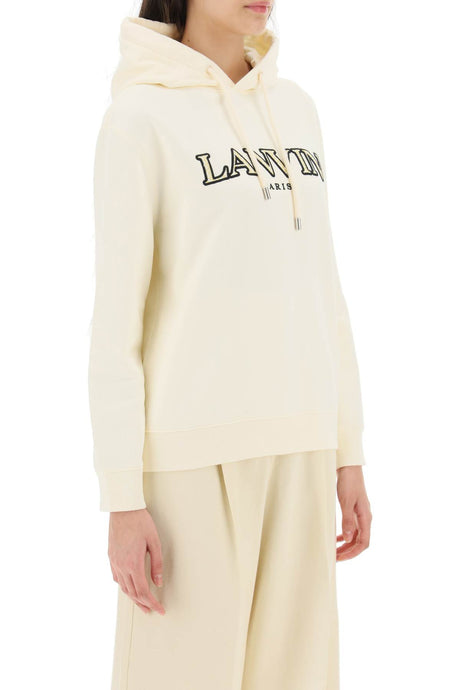 LANVIN Cotton Sweatshirt with Embroidered Curb Logo for Women - White