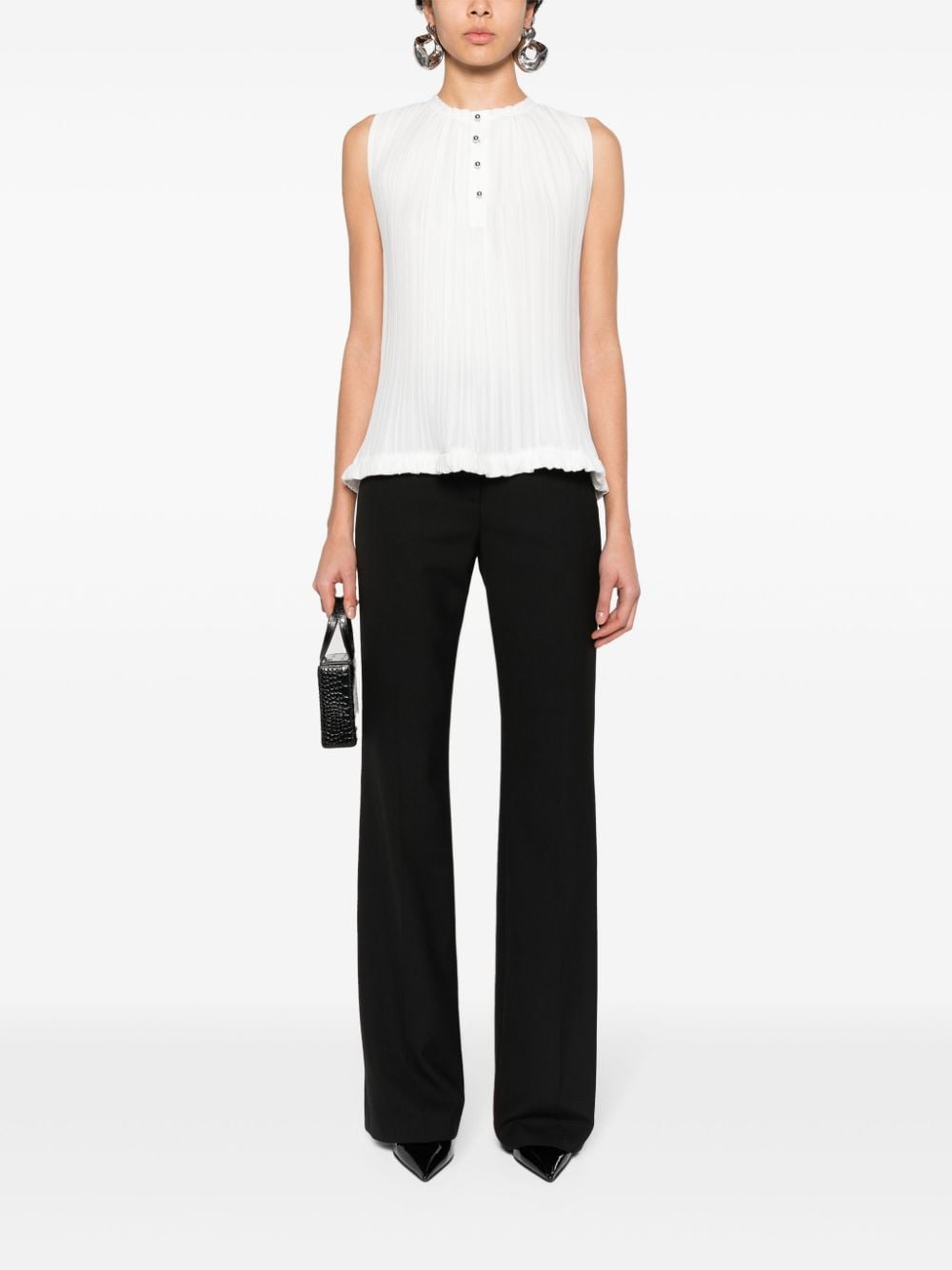 LANVIN Pleated Sleeveless Top