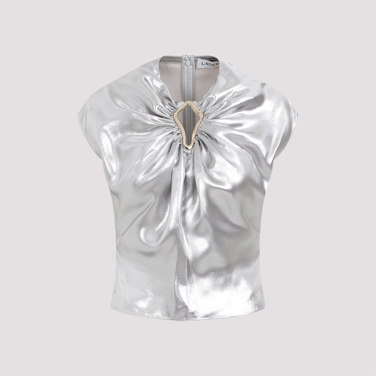 LANVIN Draped Summer Top in Metallic for Women - SS24