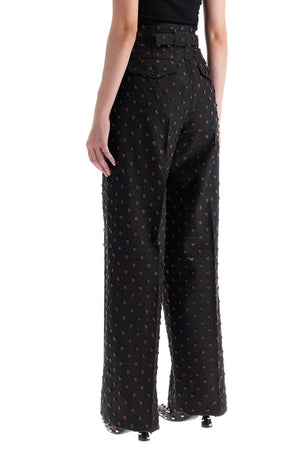 LANVIN WIDE PLUMETIS TROUSERS