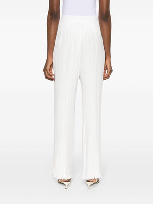 LANVIN Pleated Wide Leg Trousers in Off-White for Women - SS24 Collection
