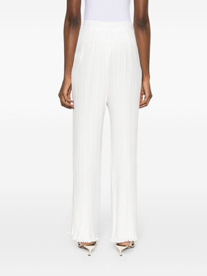 LANVIN Plissé Wide Leg Trousers - Mid Rise Fit