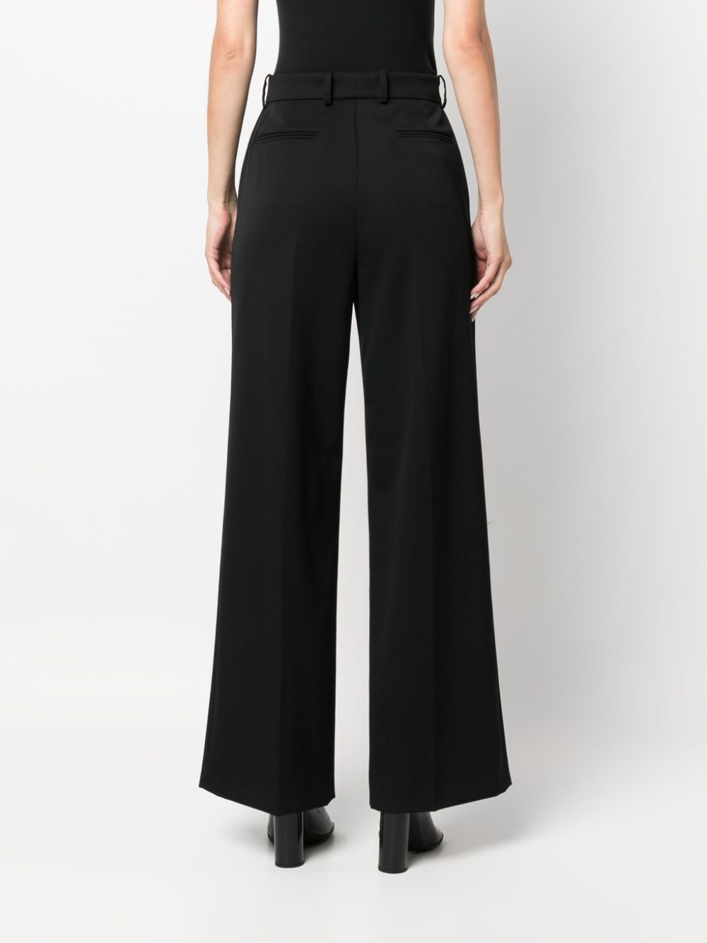 LANVIN Classic Black Wide-Leg Wool Trousers for Women