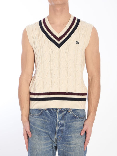 CELINE Triomphe Knit Vest - Regular Fit Size L