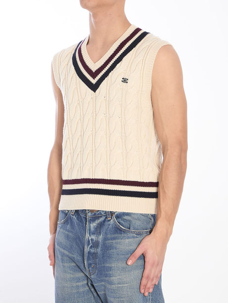 CELINE Triomphe Knit Vest - Regular Fit Size L