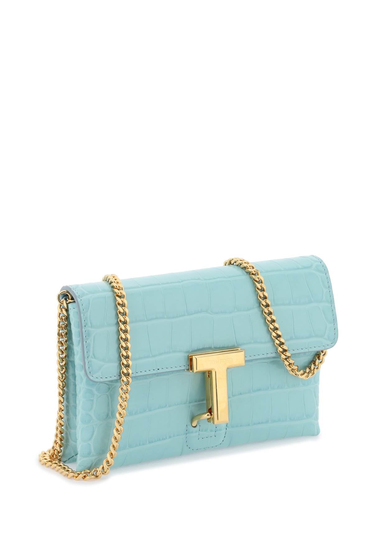 TOM FORD Croc Embossed Leather Crossbody Handbag