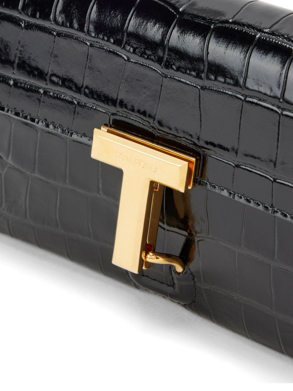 TOM FORD Croc Embossed Leather Crossbody Handbag