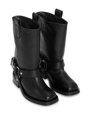 GANNI Biker Ankle Boots for Women in Black - SS24