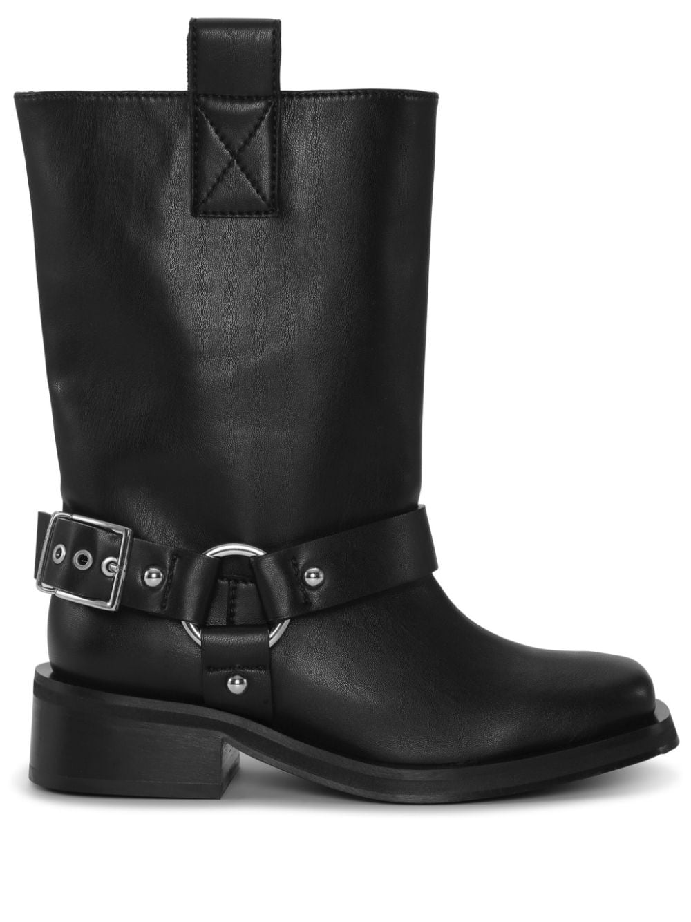 GANNI RECYCLED LEATHER BIKER BOOTS