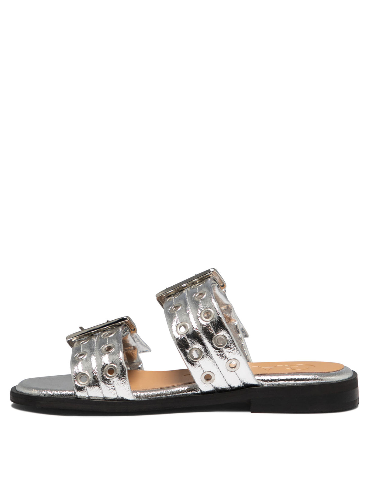 GANNI Stylish Women's Silver Sandals for 24FW Season