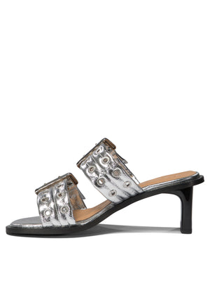 GANNI Elegant Buckle Detail Flat Sandals