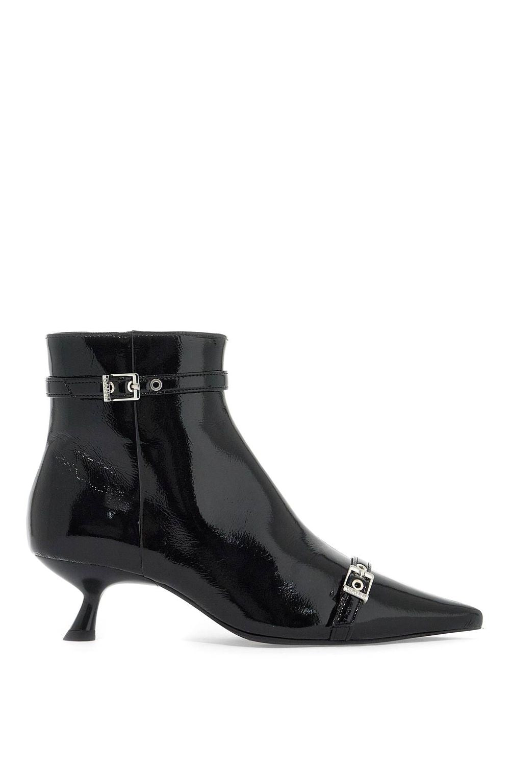 GANNI Eco-Friendly Ankle Boots with Adjustable Straps and Kitten Heel