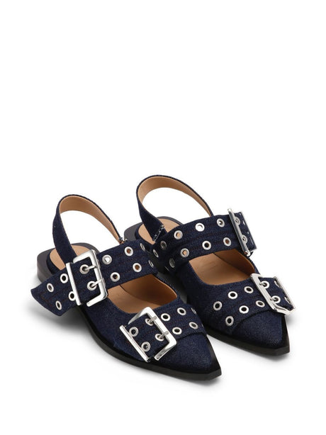 GANNI Chic Ballerina Denim Shoes