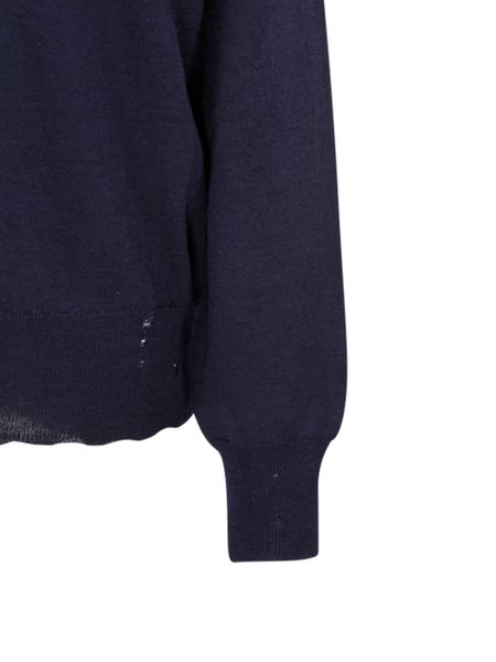 MAISON MARGIELA Blue Wool Cardigan for FW23