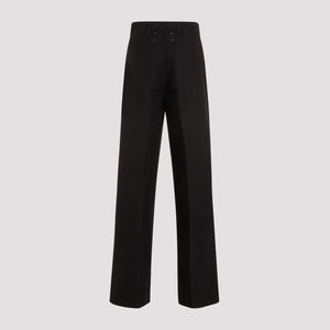 MAISON MARGIELA Double Pleated Cotton Gabardine Trousers for Women