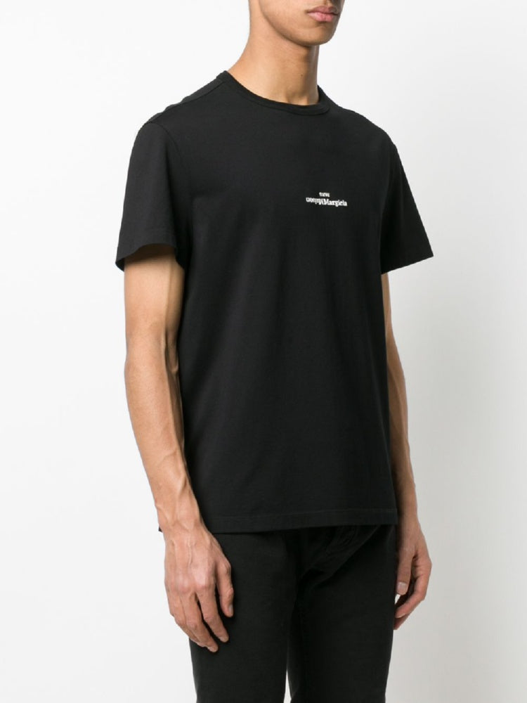 MAISON MARGIELA Embroidered Logo T-Shirt for Men in Black