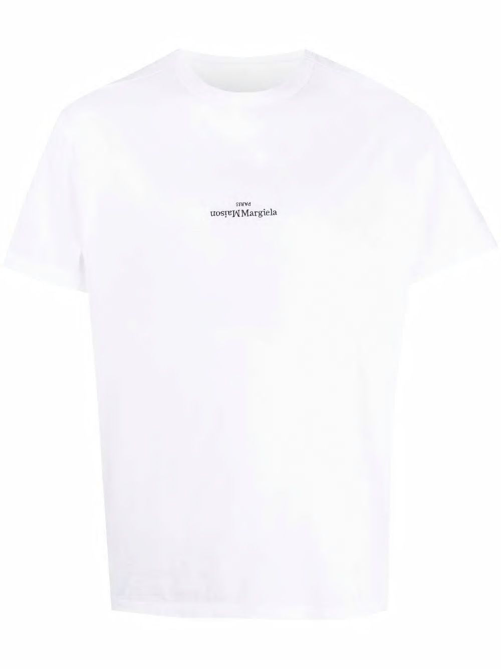 MAISON MARGIELA Embroidered Logo T-Shirt for Men in Black