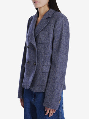 LOEWE Elegant Blue Herringbone Wool Jacket