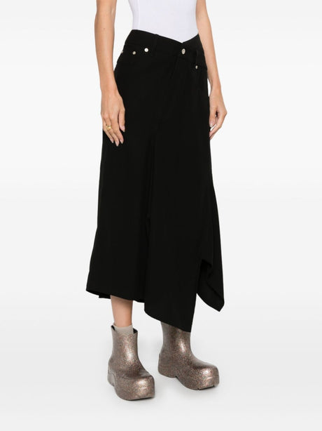 LOEWE Asymmetrical Cotton Skirt for Women - Mid-Length