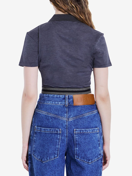 LOEWE Chic Charcoal Cropped Polo