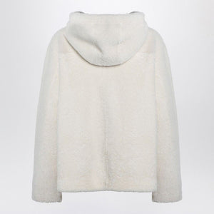 LOEWE Shearling Zip Sweatshirt with Drawstring Hood for Women