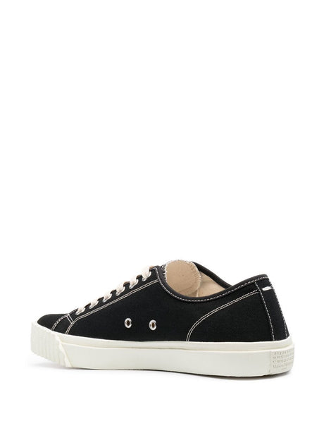 MAISON MARGIELA Black Tabi Canvas Sneakers for Men - FW23 Collection