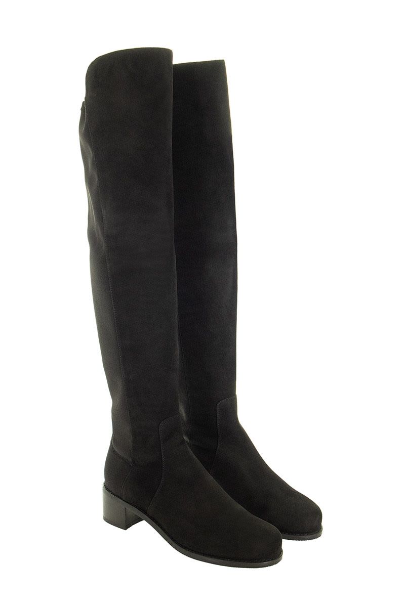 STUART WEITZMAN Black Suede Over-the-Knee Boots for Women - Classic and Stylish