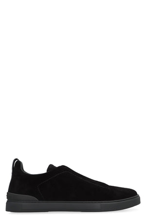 ZEGNA Men's Triple Stitch Slip-On Suede Sneakers