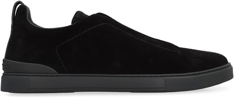 ZEGNA Men's Triple Stitch Slip-On Suede Sneakers