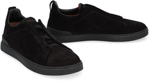 ZEGNA Men's Triple Stitch Slip-On Suede Sneakers