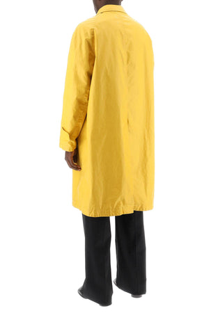 MAISON MARGIELA Worn-Out Effect Coated Cotton Trench Jacket for Men in Yellow