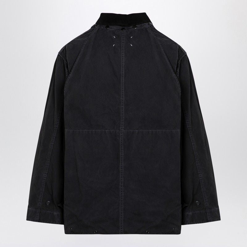 MAISON MARGIELA Men's Waxed Cotton Jacket with Removable Collar