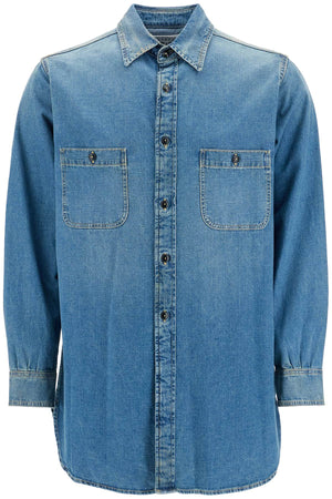 MAISON MARGIELA Lightweight Distressed Denim Shirt - Size 40