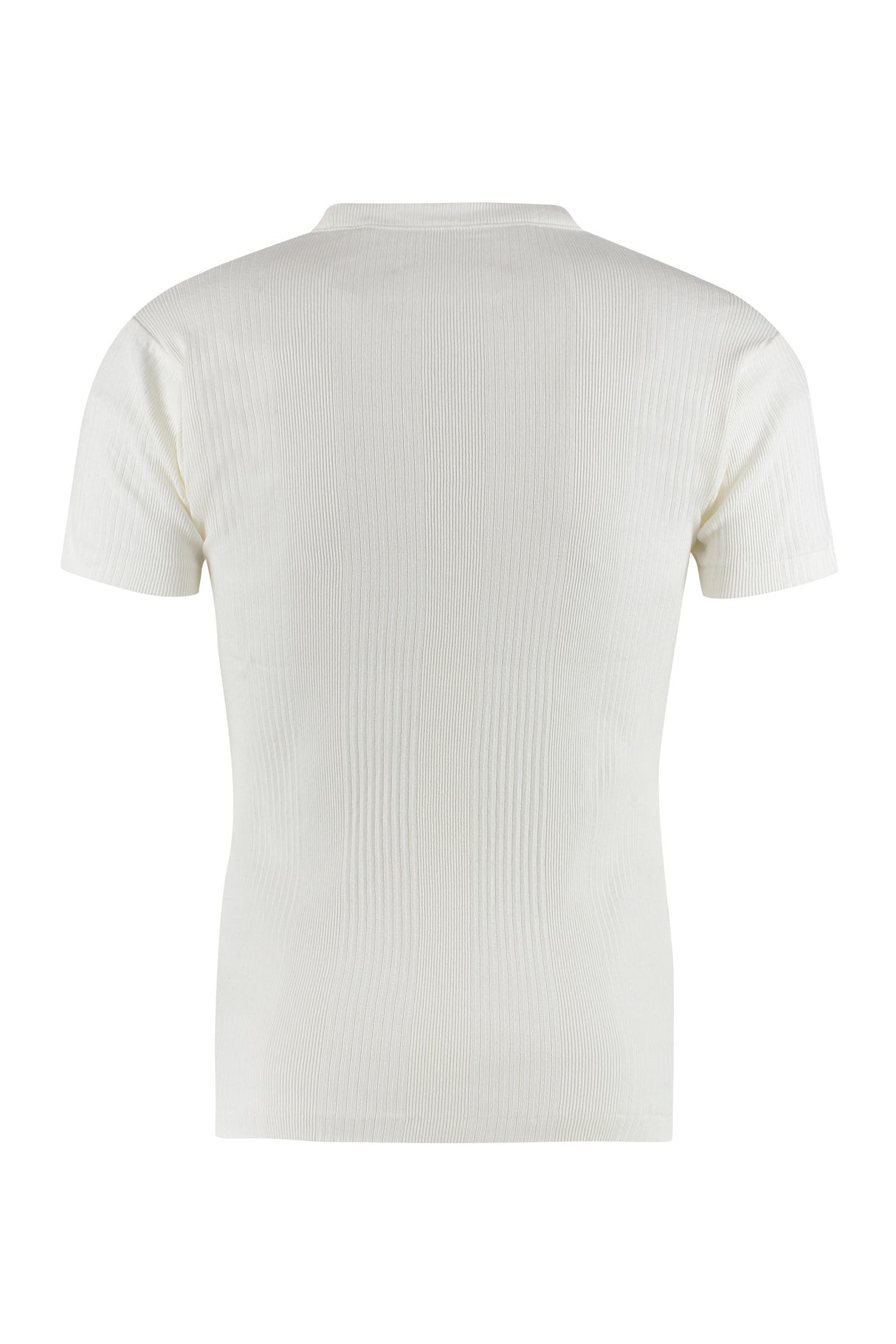 MAISON MARGIELA Mens Ivory Ribbed Knit Cotton T-Shirt for SS23