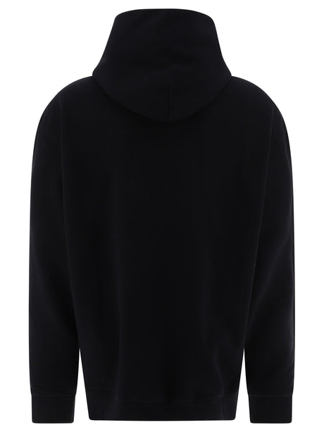 MAISON MARGIELA Áo hoodie bông đen với logo ngược