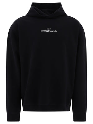 MAISON MARGIELA Reversed Logo Black Cotton Hoodie