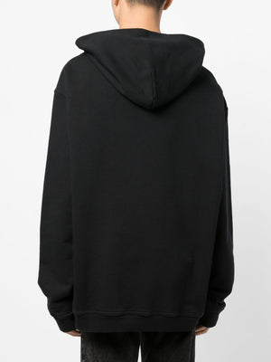 MAISON MARGIELA Reversed Logo Black Cotton Hoodie