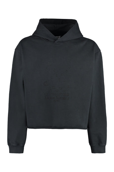 MAISON MARGIELA Blue Raw-Cut Hooded Sweatshirt for Men